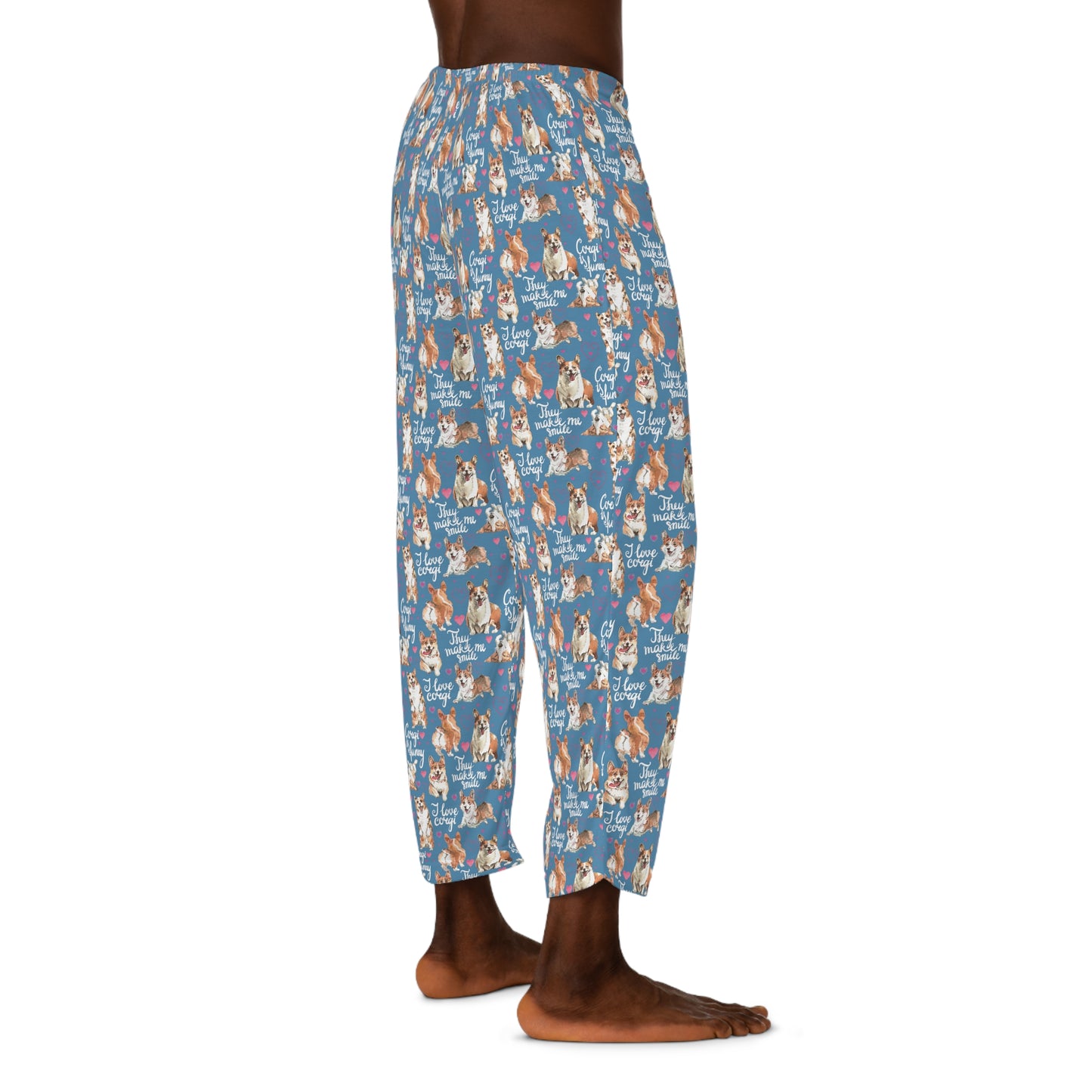 Corgi 'They Make Me Smile' Men's Pajama Pants