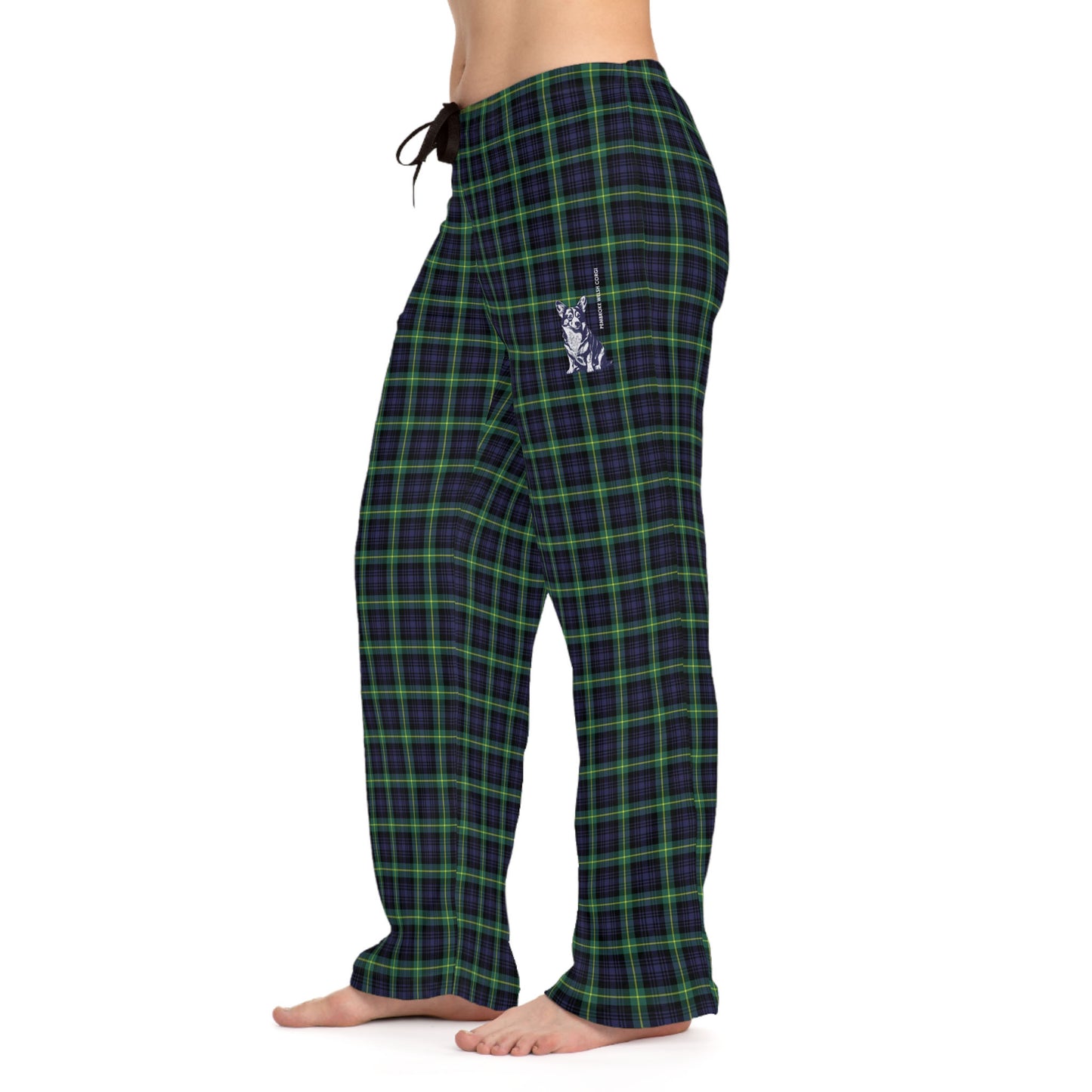 Corgi Women's Pajama Pants (Blue/Green)