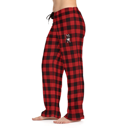 Frenchie Women's Pajama Pants (Red/Black Checkered)