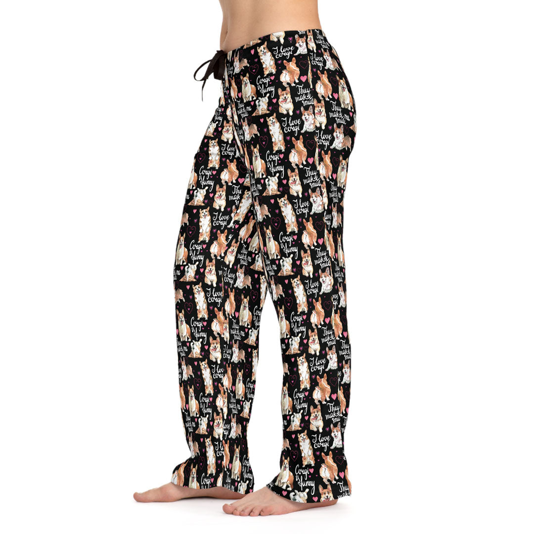 Corgi 'They Make Me Smile' Women's Pajama Pants