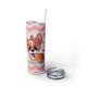 Cute Corgi Puppy Skinny Tumbler with Straw, 20oz