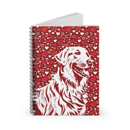 Golden Retriever Hearts Spiral Notebook