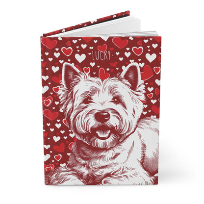 Personalized Westie Hearts Hardcover Journal