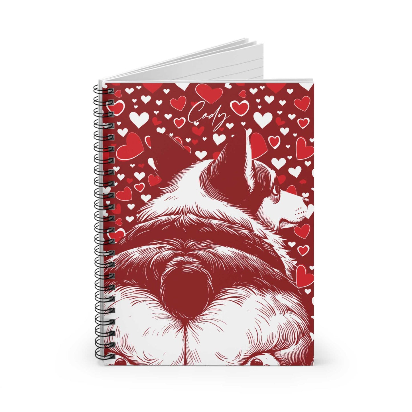 Personalized Corgi Butts Hearts Spiral Notebook