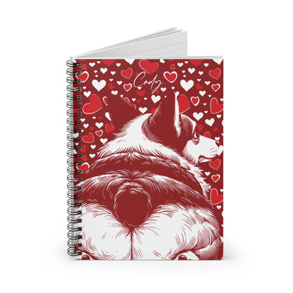 Personalized Corgi Butts Hearts Spiral Notebook