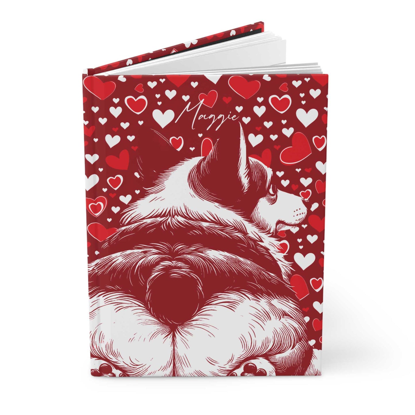 Personalized Corgi Butts Hearts Hardcover Journal