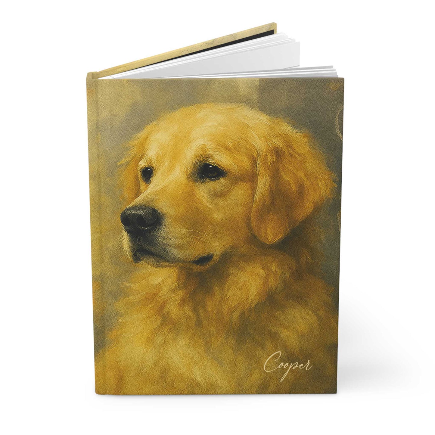 Personalized Golden Retriever Fine-Art Graffiti-Style Hardcover Journal