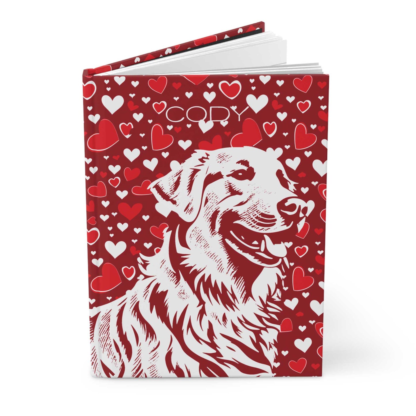 Golden Retriever Hearts Hardcover Journal