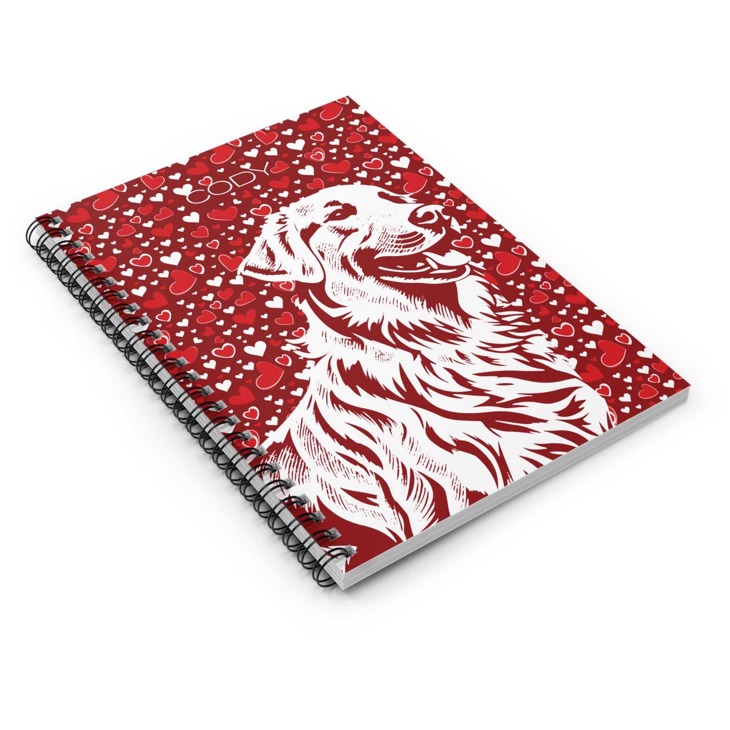 Golden Retriever Hearts Spiral Notebook