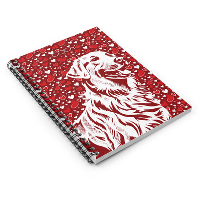 Golden Retriever Hearts Spiral Notebook