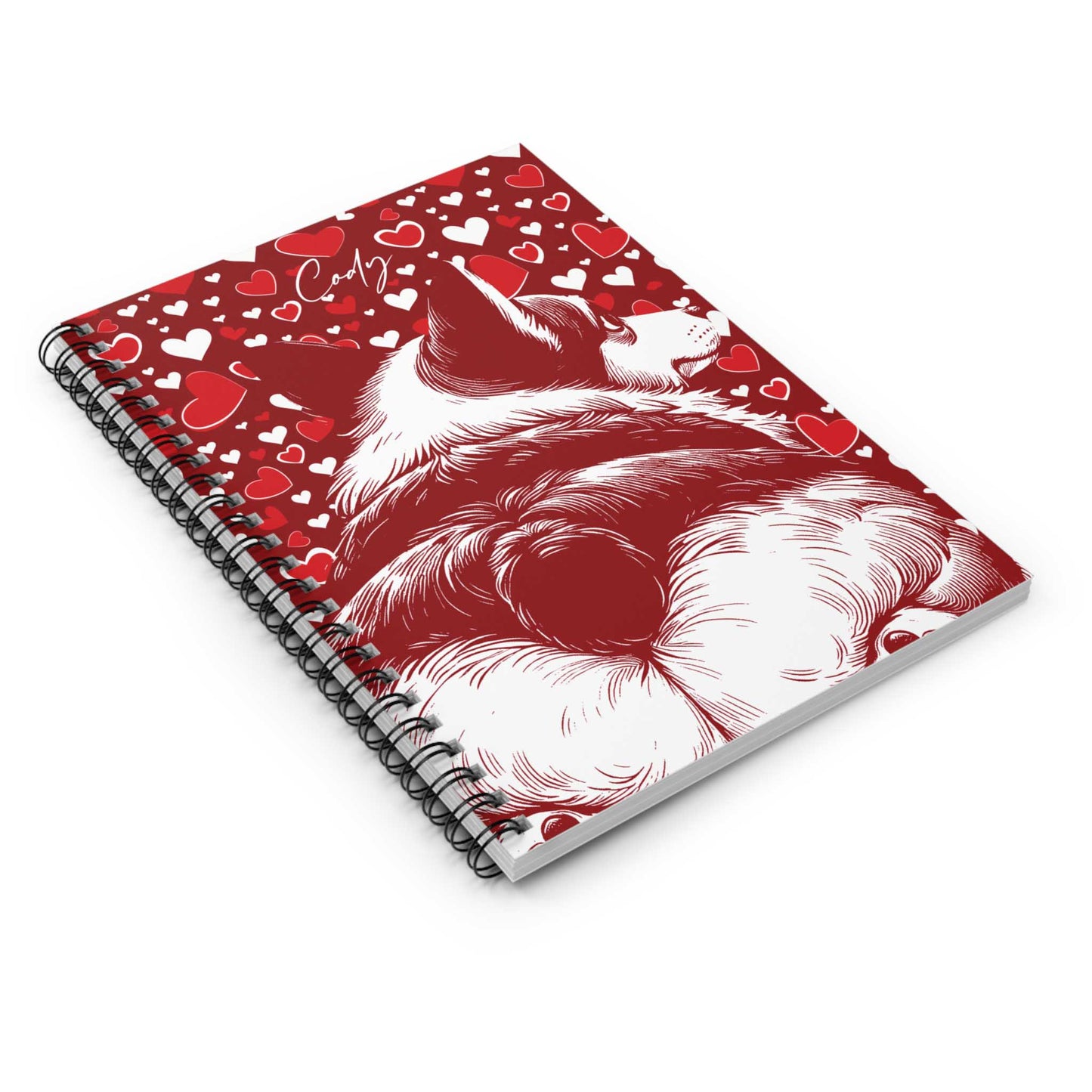 Personalized Corgi Butts Hearts Spiral Notebook