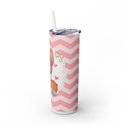 Cute Corgi Puppy Skinny Tumbler with Straw, 20oz