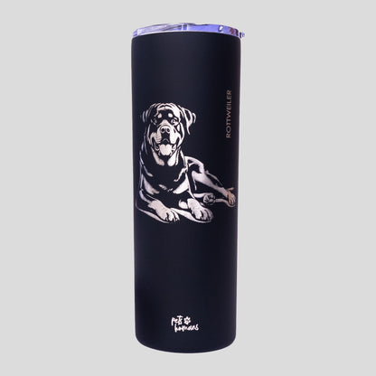 Rottweiler Laser Engraved Tumbler, 20oz - Black