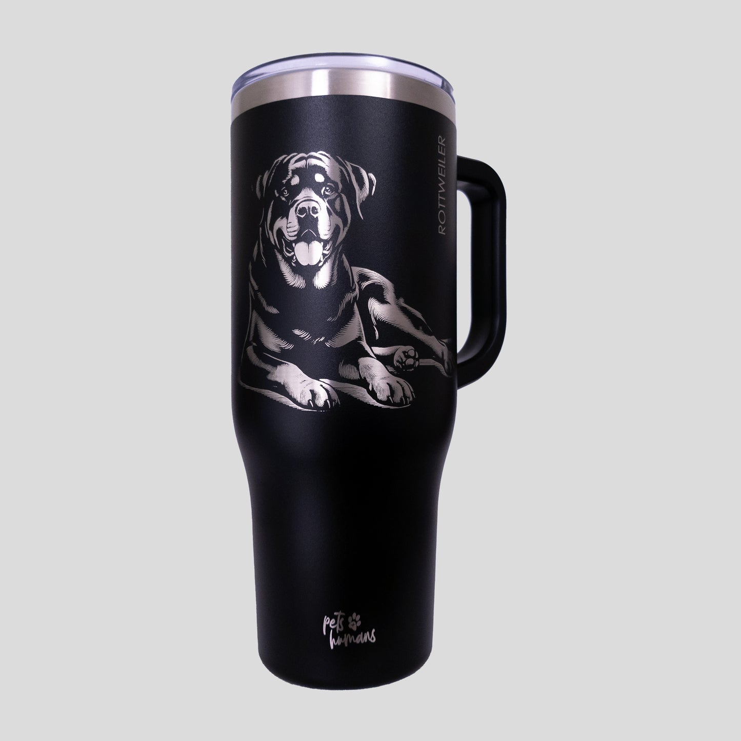 Rottweiler Laser Engraved Tumbler, 40oz - Black