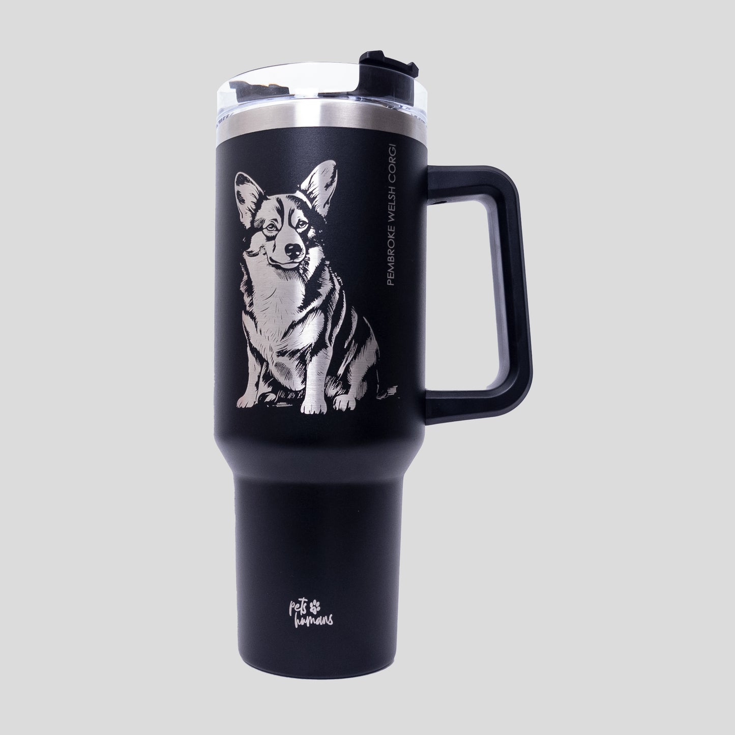 Corgi Laser Engraved Traveler Tumbler, 40oz