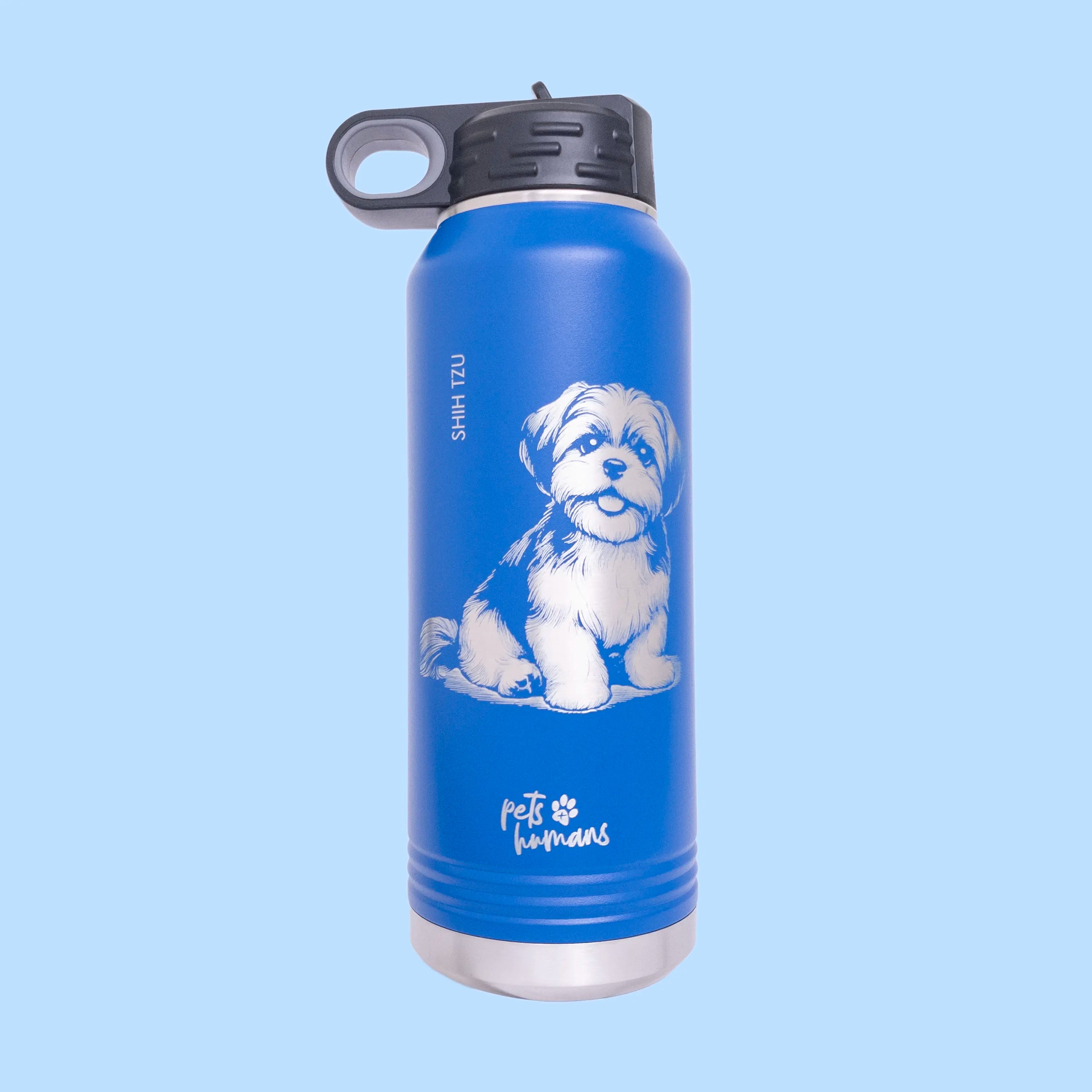 Shih Tzu Laser Engraved Water Bottle