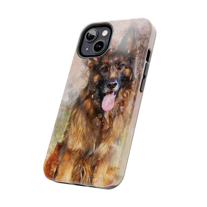 German Shepherd Painting Tough Phone Cases