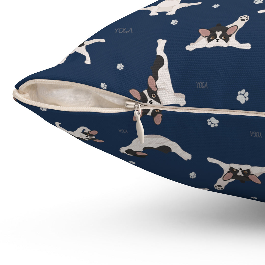 Doga French Bulldog Spun Polyester Square Pillow