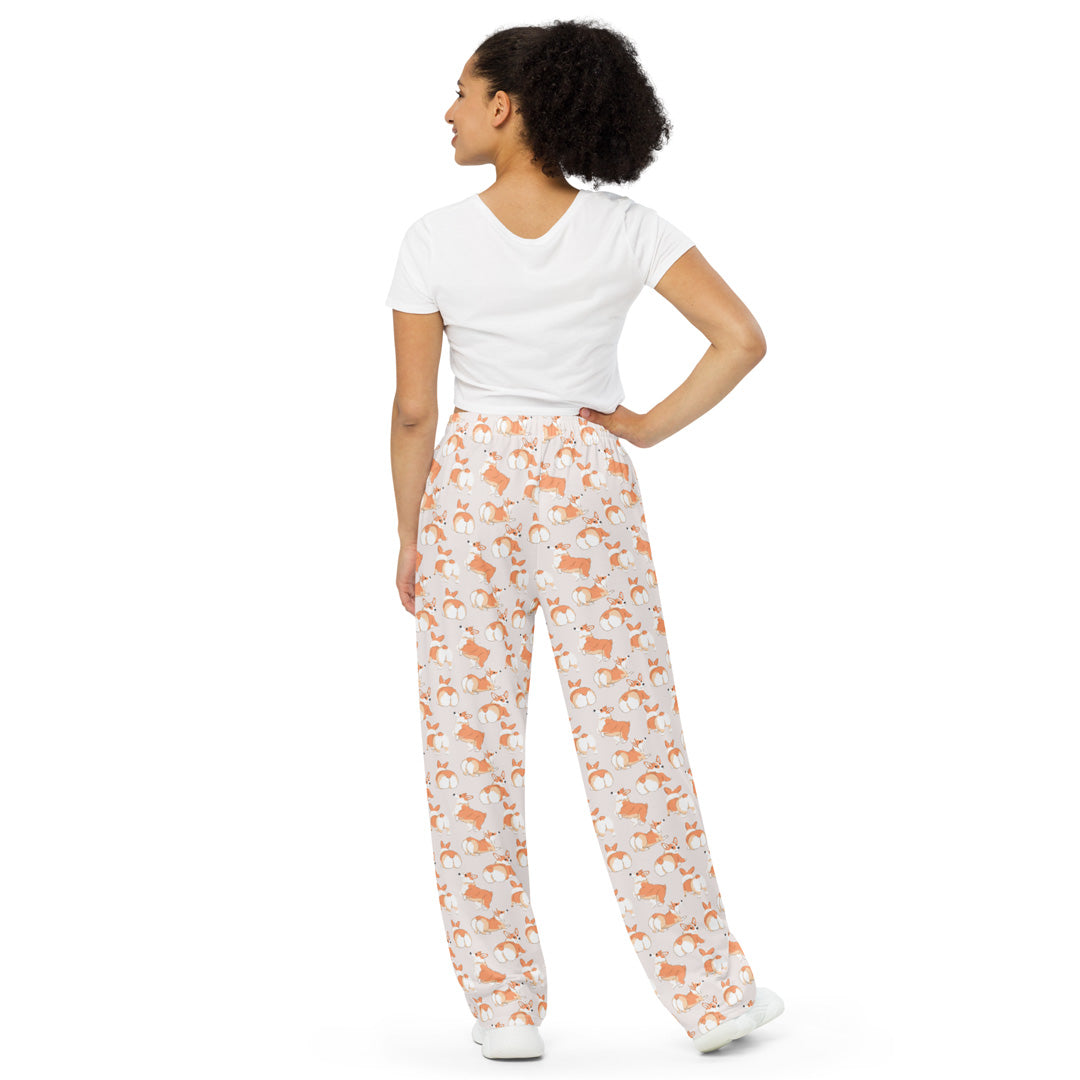 Corgi 'Talk To The Fluff' Unisex wide-leg pants