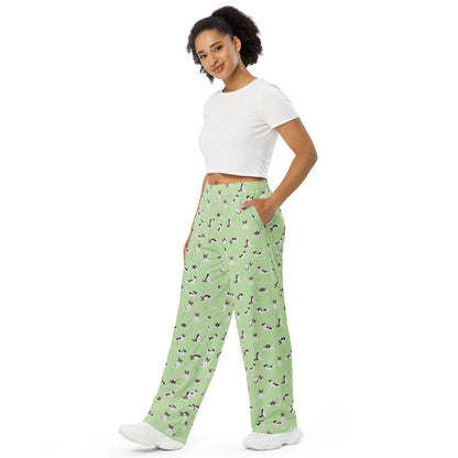 Doga French Bulldog Unisex Wide-Leg Pants