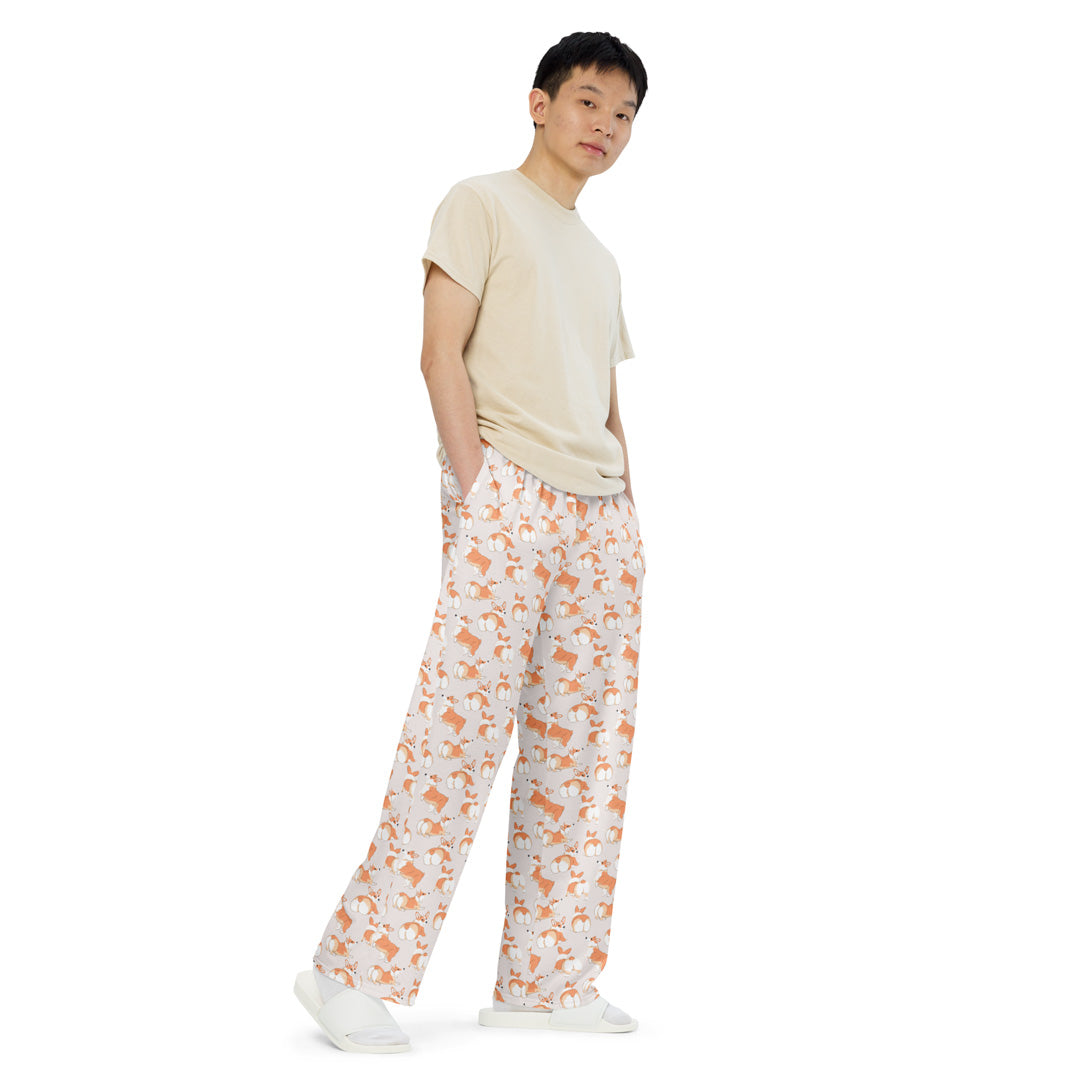 Corgi 'Talk To The Fluff' Unisex wide-leg pants