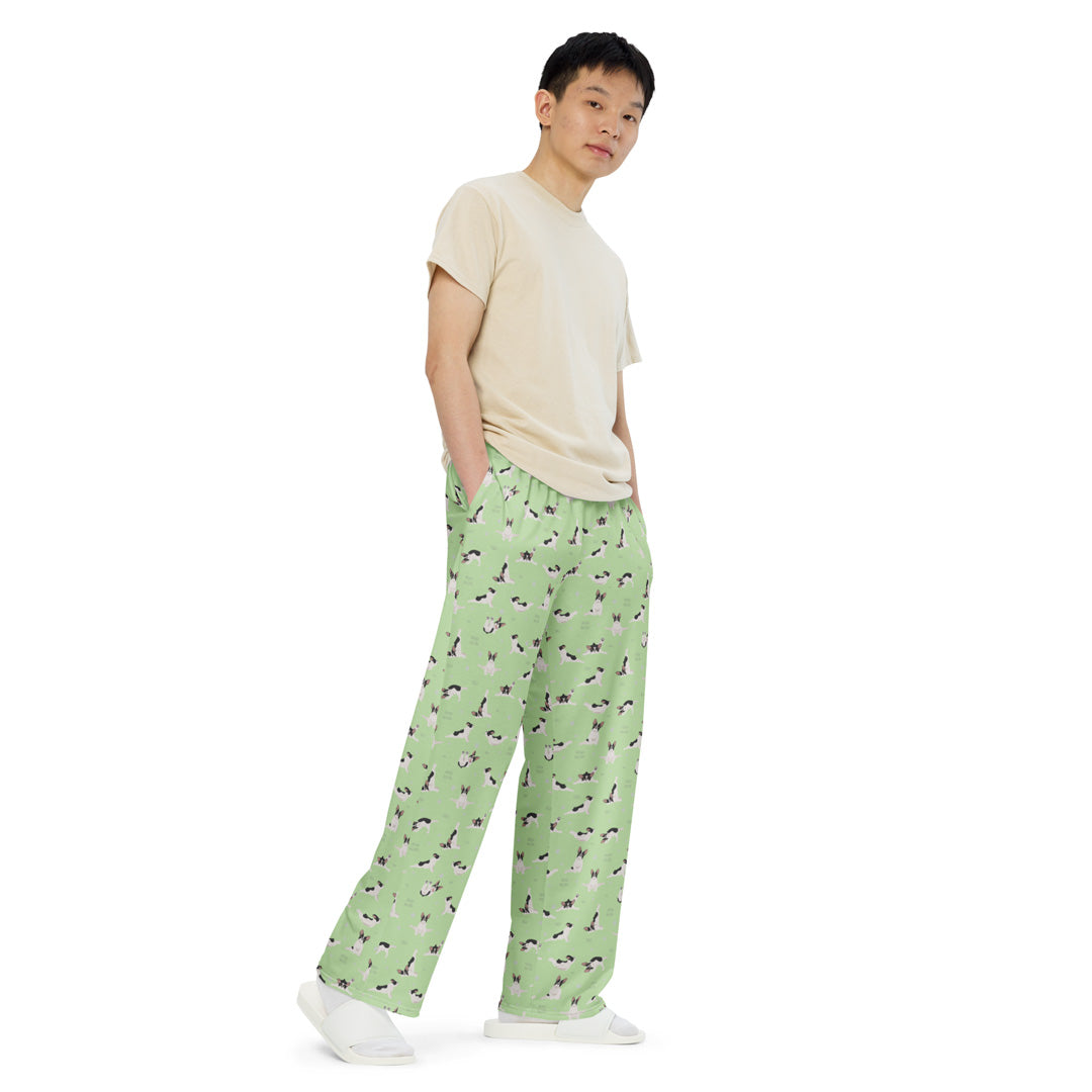 Doga French Bulldog Unisex Wide-Leg Pants