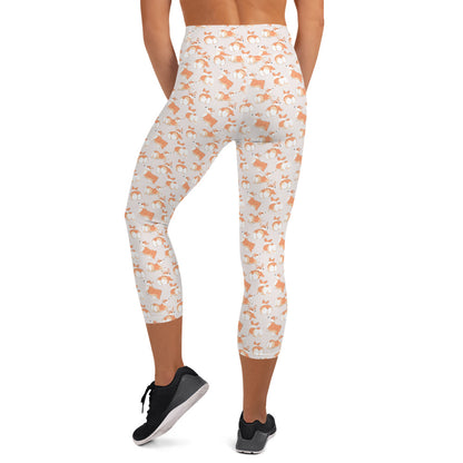 Corgi 'Talk To The Fluff' Yoga Capri Leggings