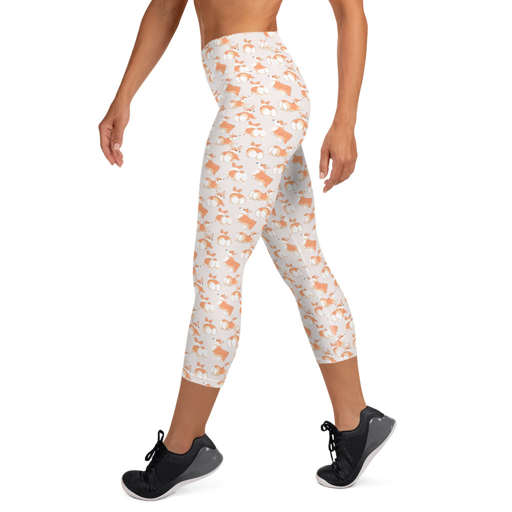 Corgi 'Talk To The Fluff' Yoga Capri Leggings