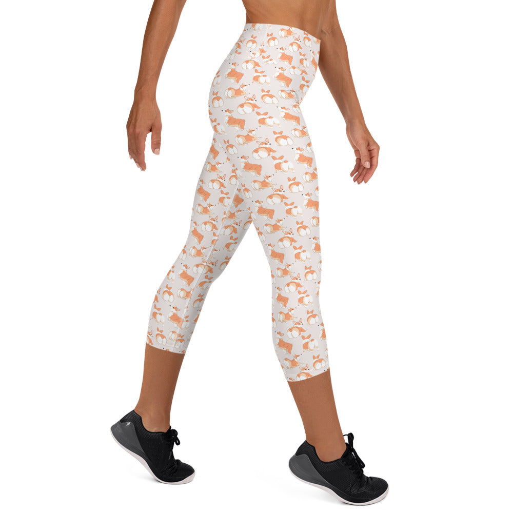 Corgi 'Talk To The Fluff' Yoga Capri Leggings