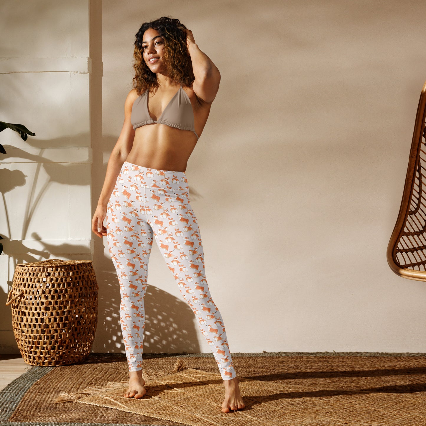 Corgi 'Talk To The Fluff' Yoga Leggings