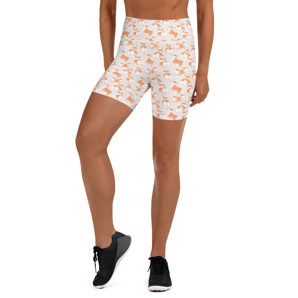 Corgi 'Talk To The Fluff' Yoga Shorts