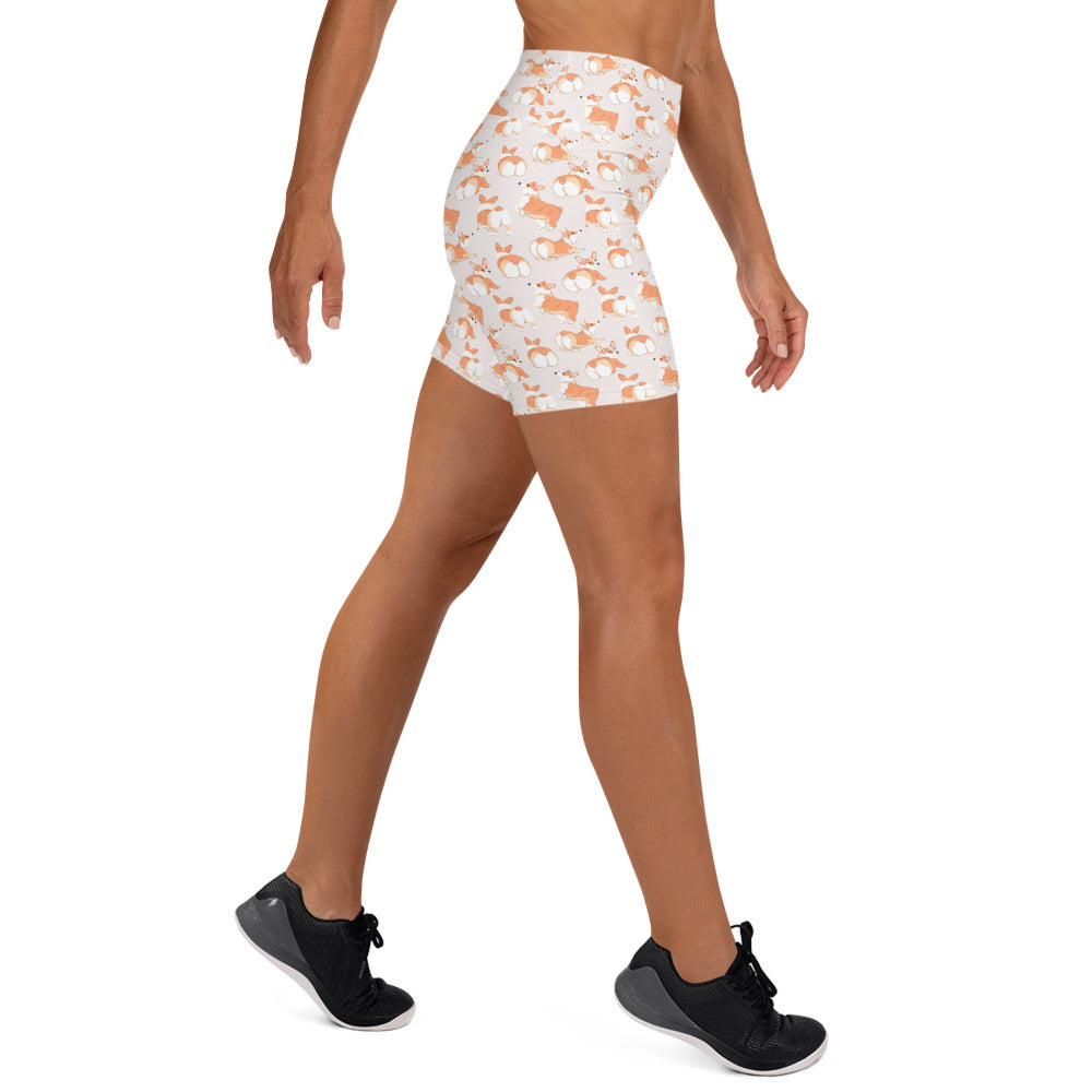 Corgi 'Talk To The Fluff' Yoga Shorts