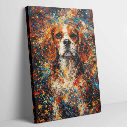 Beagle Abstract Pollock-inspired Portrait, Beagle Wall Art Print