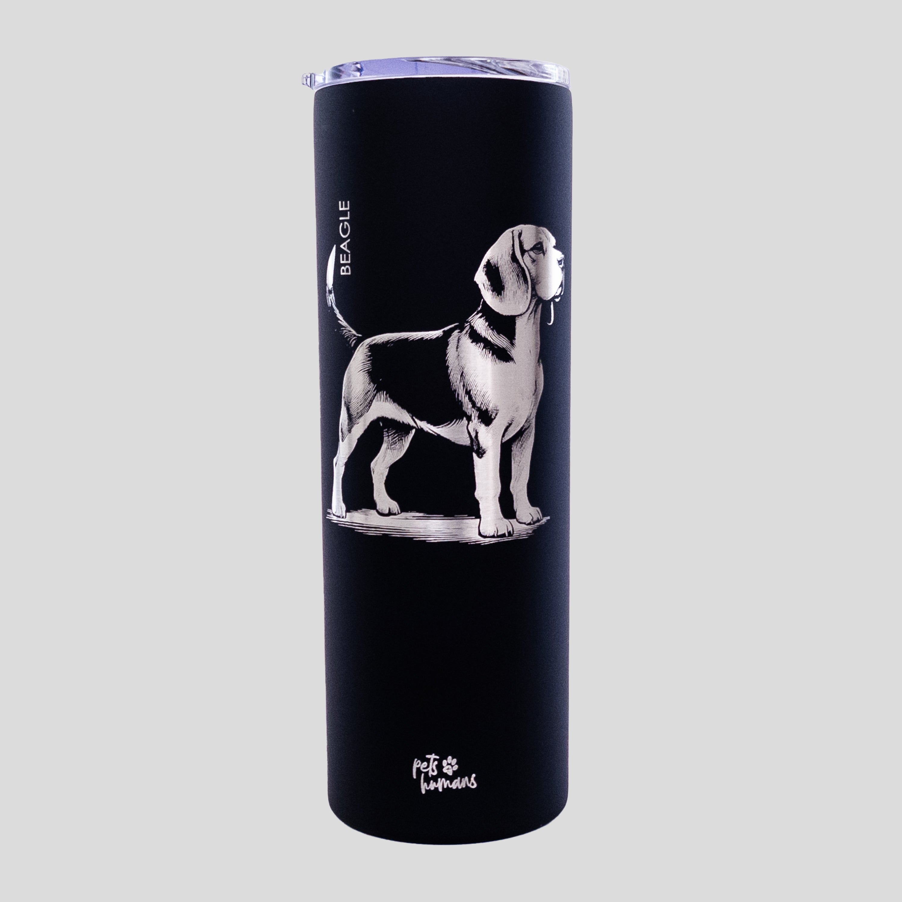 Beagle Laser Engraved Tumbler, 20oz - Black