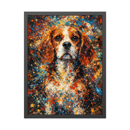 Beagle Abstract Pollock-inspired Portrait, Beagle Wall Art Print