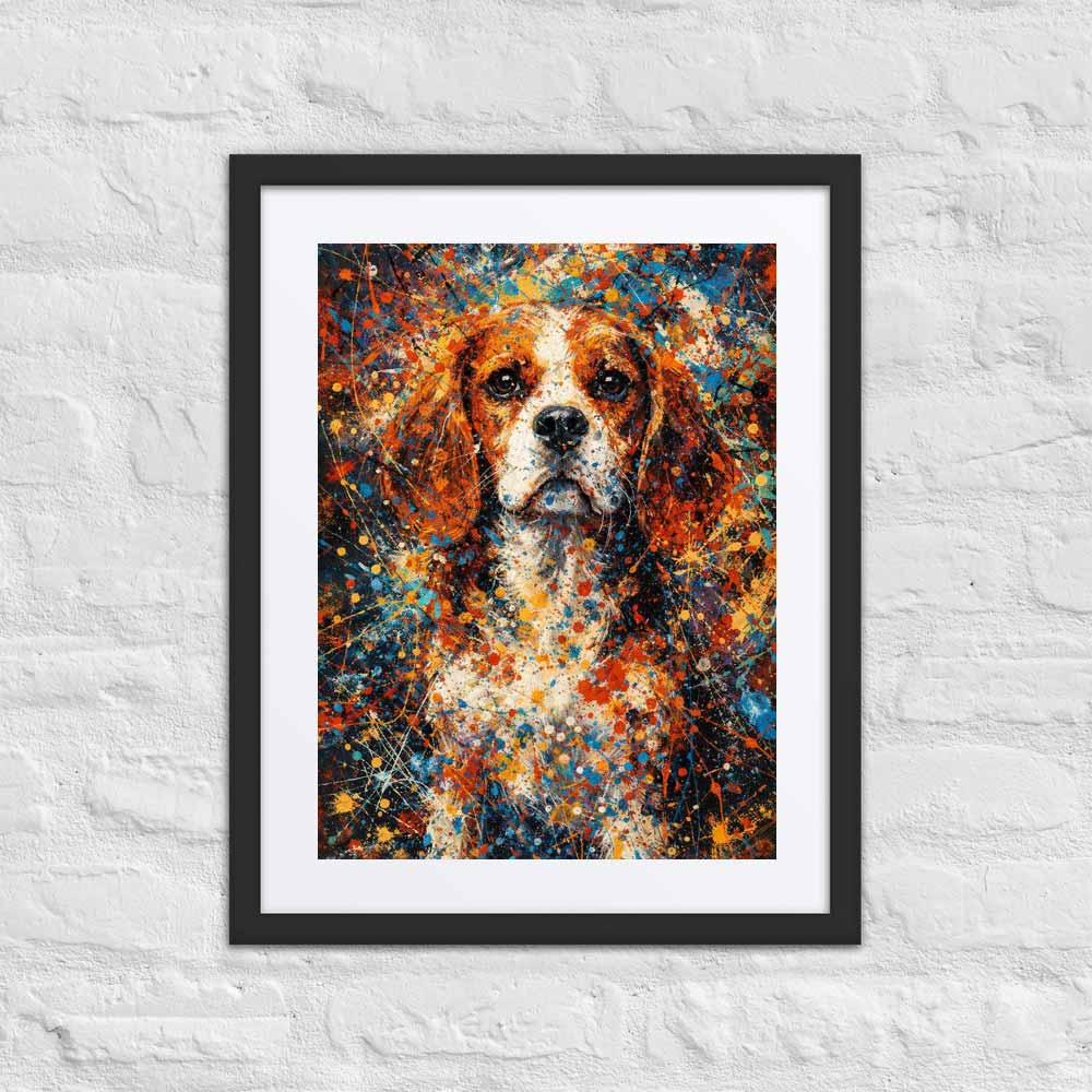 Beagle Abstract Pollock-inspired Portrait, Beagle Wall Art Print
