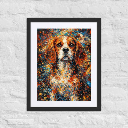 Beagle Abstract Pollock-inspired Portrait, Beagle Wall Art Print
