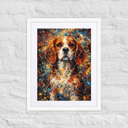 Beagle Abstract Pollock-inspired Portrait, Beagle Wall Art Print