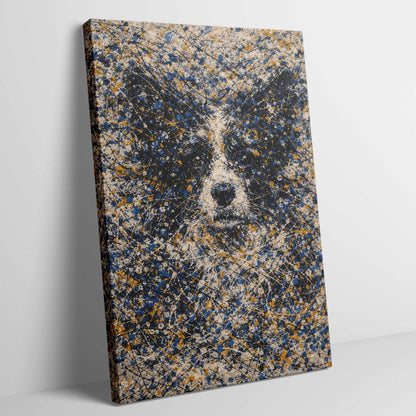 Border Collie Pollock-inspired Portrait, Collie Wall Art Print