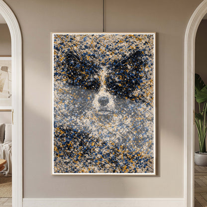 Border Collie Pollock-inspired Portrait, Collie Wall Art Print