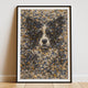 Border Collie Pollock-inspired Portrait, Collie Wall Art Print