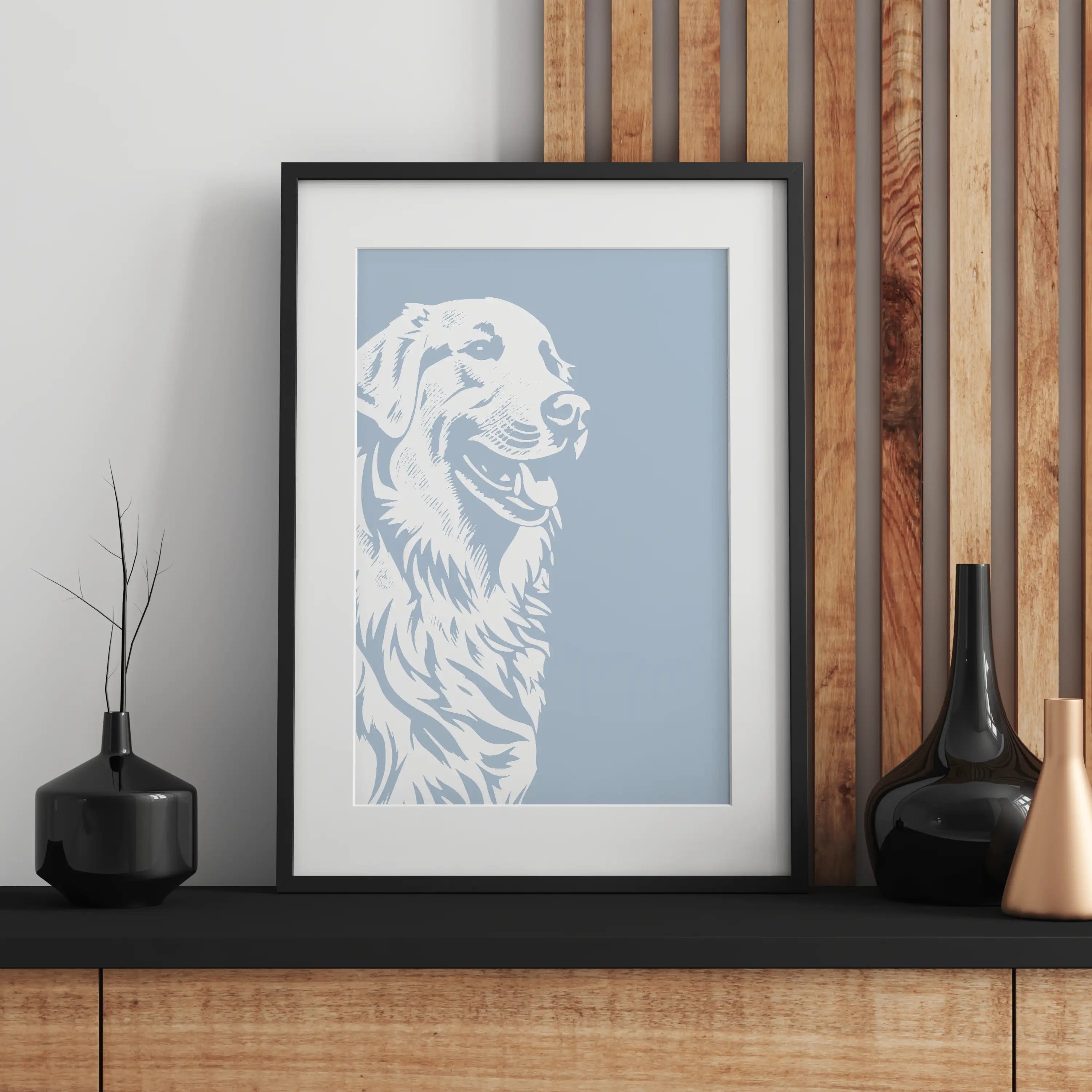 Golden Retriever Minimalist Portrait Wall Art