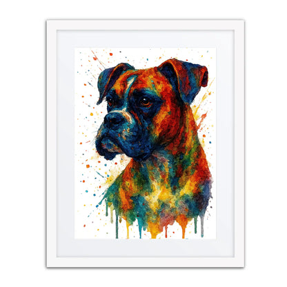 Boxer Abstract Portrait | Splatter Style Painting – Modern Wall Art