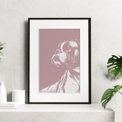 Boxer Dog Breed Minimalist Portrait Wall Art