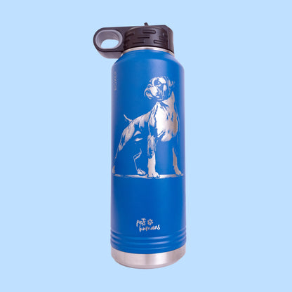 Boxer Laser Engraved Water Bottle