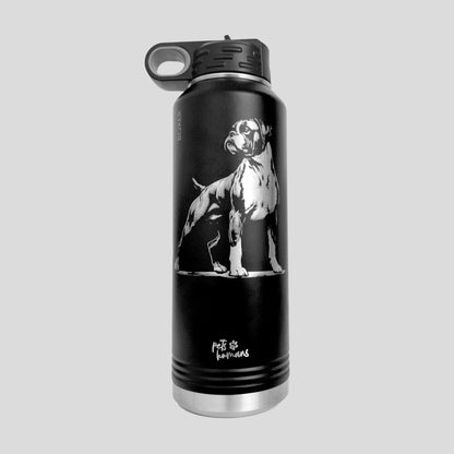 Boxer Laser Engraved Water Bottle