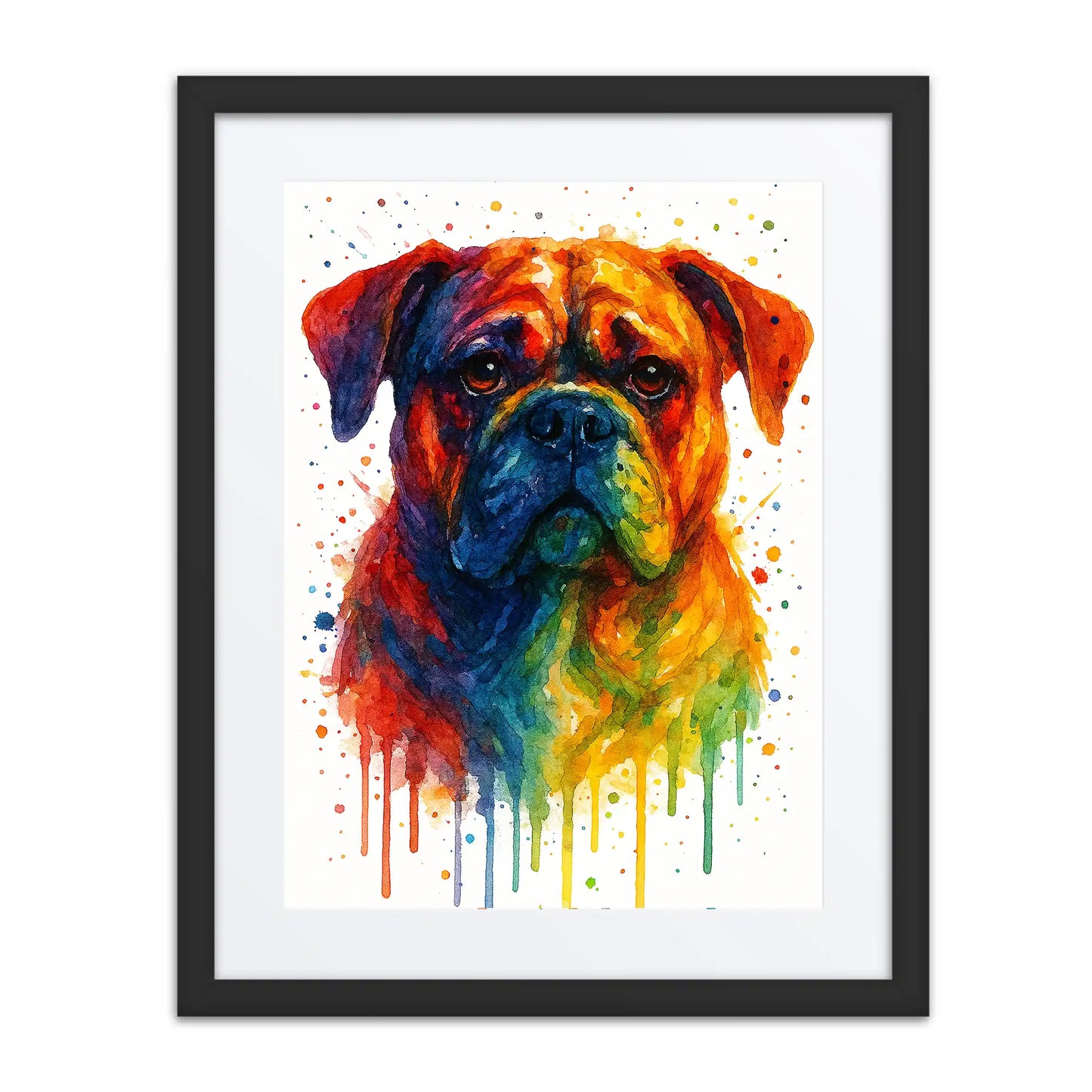 Bulldog Abstract Portrait | Splatter Style Painting – Modern Wall Art