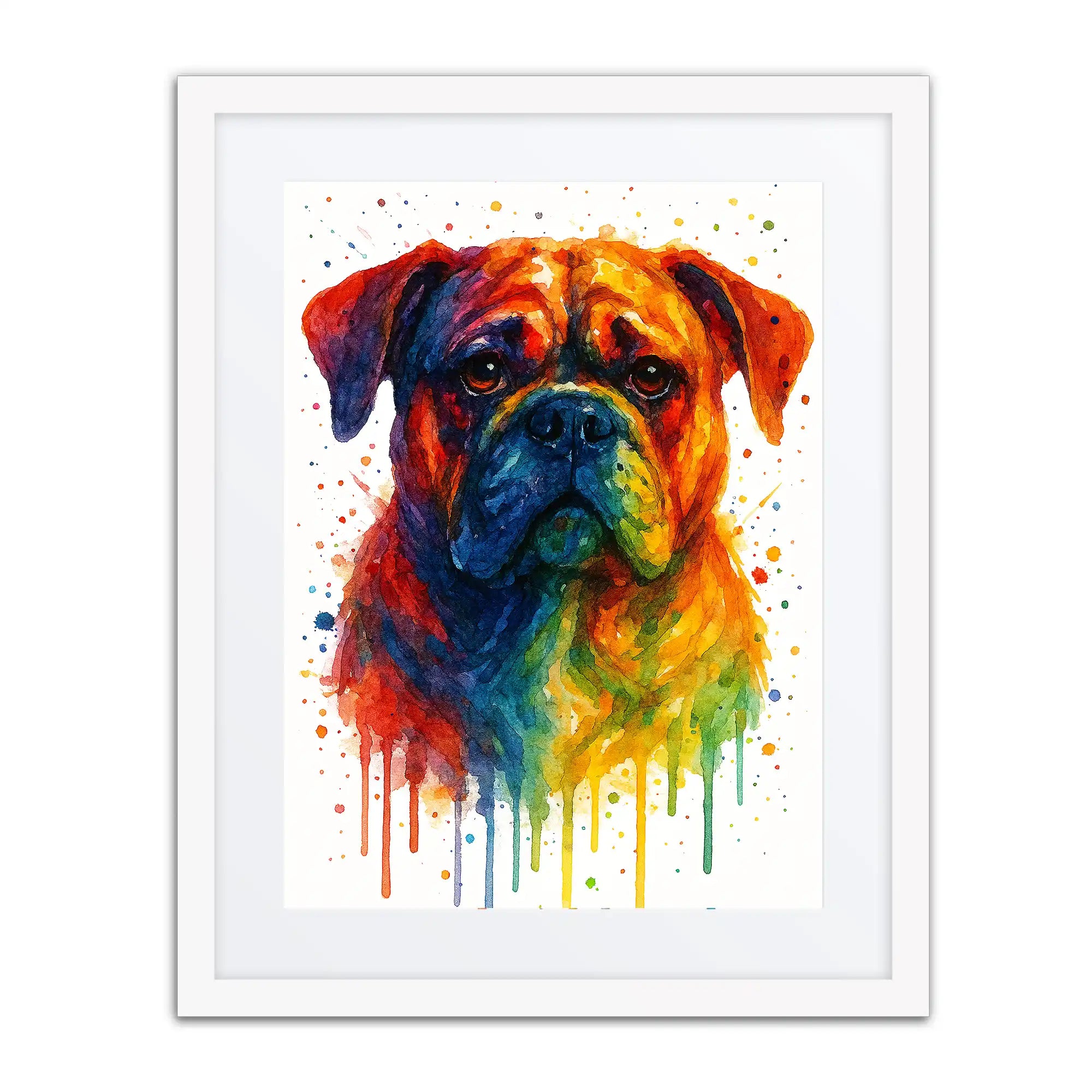 Bulldog Abstract Portrait | Splatter Style Painting – Modern Wall Art