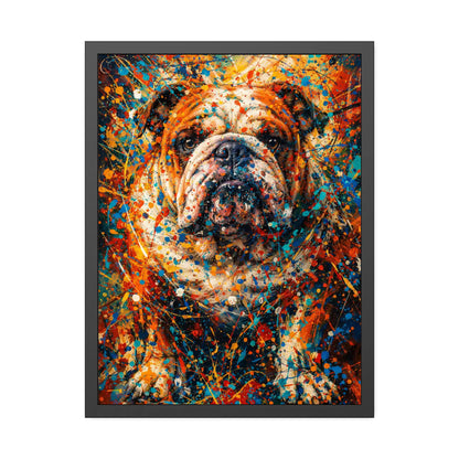 Bulldog Abstract Pollock-inspired Portrait, Bulldog Wall Art Print