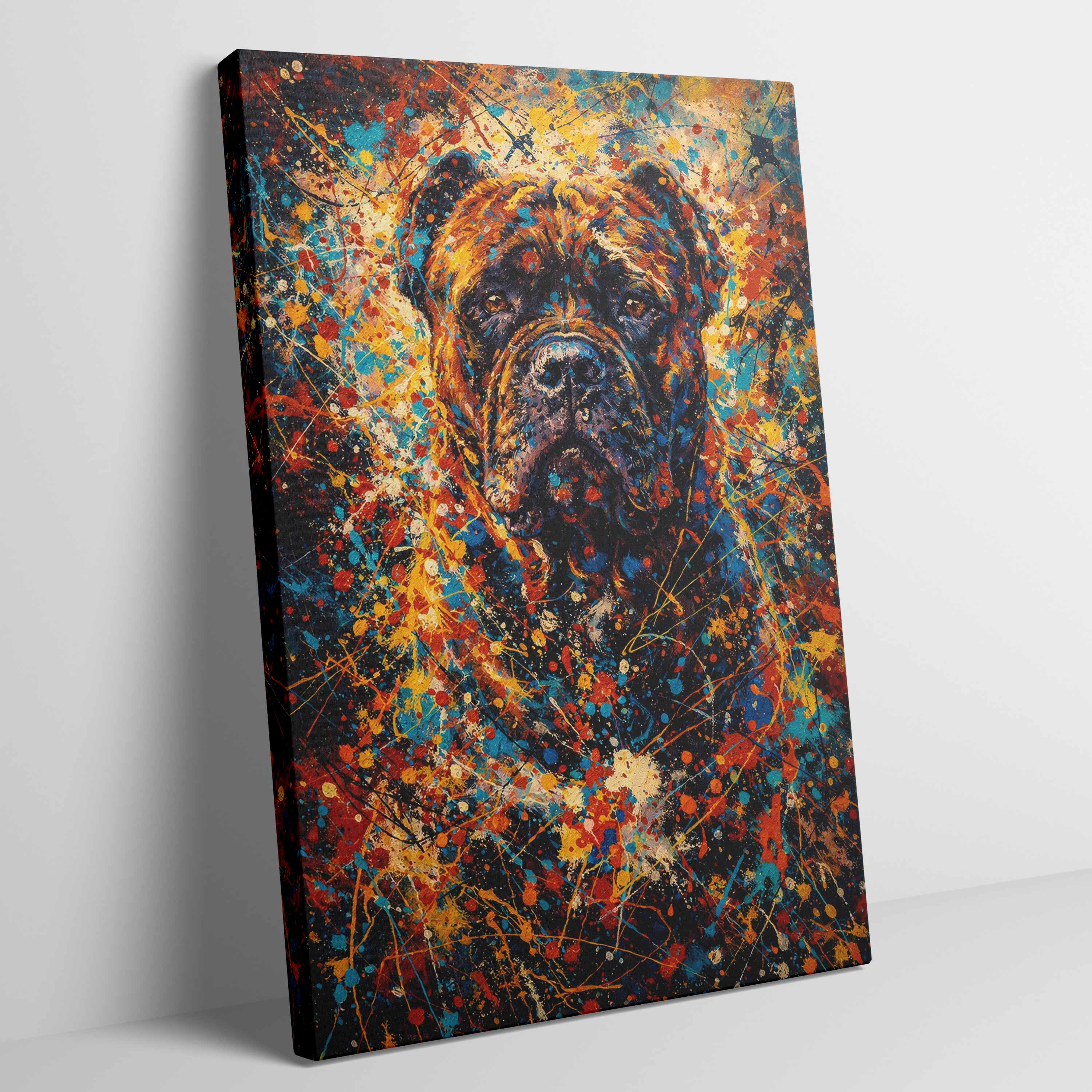 Cane Corso Abstract Pollock-inspired Portrait, Cane Corso Wall Art Print